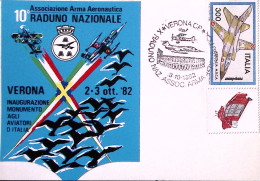 1982-VERONA X RADUNO ARMA AREONAUTICA (3.10) Annullo Speciale Su Cartolina - 1981-90: Marcophilia