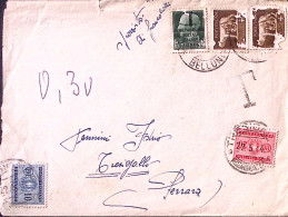 1944-Segnatasse C.10 E 20 (35/6) Apposti A Tresigallo Su Busta Con Affr. Insuffi - Marcophilie