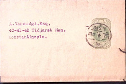 1908-GRAN BRETAGNA Fascetta Per Giornali P 1/2 Viaggiata Diretta Costantinopoli - Other & Unclassified