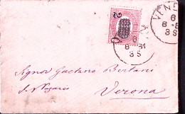 1881-SERVIZI SOPR. C.2/10,00 (36) Isolato Su Busta Venezia (6.8) - Poststempel