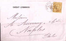1882-Francia C.25 (92) Perfin CL (Credit Lyonnais) Su Soprascritta Lione (12.12) - 1877-1920: Semi Modern Period