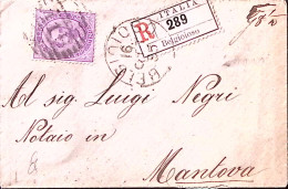1885-effigie C. 50 (42) Isolato Su Raccomandata Belgioioso (16.9) - Poststempel