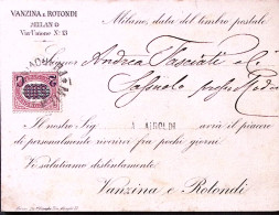 1880-SERVIZI Sopr. C. 2/5,00 (35) Isolato Su Avviso Di Passaggio - Marcophilie