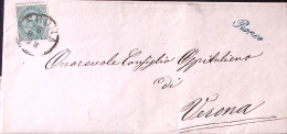 1881-RONCO Corsivo Verde Di Collettoria Su Piego Verona (5.9.81) - Marcophilie