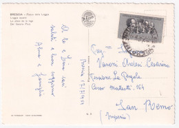 1959-GUERRA INDIPENDENZA Lire 15 (866) Isolato Su Cartolina (Brescia Piazza Dell - Brescia