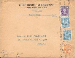Principauté De Monaco Sur Lettre 1933 - Cartas & Documentos