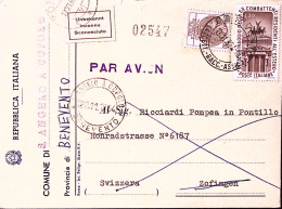 1964-EX COMBATTENTI Lire 30 + Siracusana Lire 100 Su Cartolina Via Aerea S. Ange - 1961-70: Marcophilia