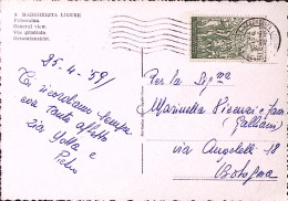 1959-XL VITTORIA Lire 15 (843) Isolato Su Cartolina (S. Margherita Ligure) - Genova (Genua)