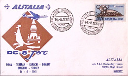 1961-I^volo Alitalia ROMA-SYDNEY (14.6) Annullo Speciale Su Busta - 1961-70: Marcophilie