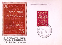1968-MOGLIANO VENETO X GIORNATA FRANCOBOLLO (1.12) Annullo Speciale Su Cartolina - 1961-70: Marcophilie