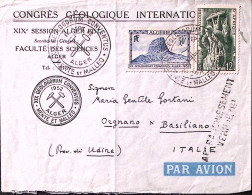 1952-Algeria Convegno Geologi Algeri Annullo Speciale Su Busta Per L'Italia - Autres & Non Classés