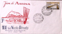 1957-ANCONA III^100 Km. NUOTO PINNATO RIMINI-ANCONA (14.7) Annullo Speciale Su B - Tentoonstellingen