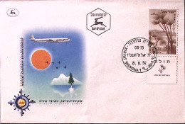 1956-Israele Posta Aerea Vedute P. 750 Con Bandelletta (15) Fdc - FDC