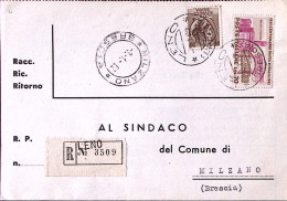 1962-UNITA' D'ITALIA Lire 70 + Siracusana Lire 20 (768+929) Su Cartolina Raccoma - 1961-70: Marcophilia