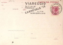 1974-VIAREGGIO CARNEVALè 74 (23.1) Annullo Targhetta Su Cartolina Postale - 1971-80: Marcophilie
