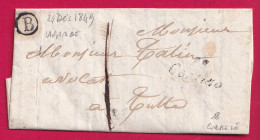 CURSIVE 18 CORREZE BOITE RURALE B LAFARGE POUR TULLE TAXE LOCALE 1 LETTRE - 1801-1848: Précurseurs XIX