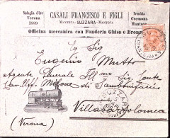 1896-SUZZARA Casali Francesco E Figli Busta Con Intestazione A Stampa Viaggiata - Poststempel