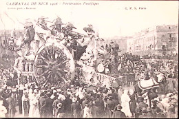 1908-Francia Nice Carnaval Penetration Pacifique Viaggiata (3.3) Per L'Italia - Autres & Non Classés
