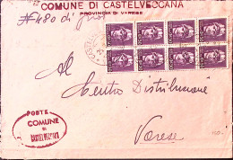 1946-Imperiale Senza Fasci Blocco Otto C.50 (548) Su Busta Castelveccana (25.7) - Marcophilie