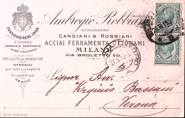 1915-MILANO Ambrogio Robbiani Cartolina Con Intestazione A Stampa Viaggiata (27. - Italy