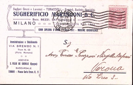 1916-MILANO Sugherificio Marangoni Et C. Cartolina Con Intestazione A Stampa Via - Milano (Milan)