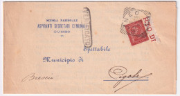 1895-CIFRA C.2 Bordo Di Foglio (15) Isolato Su Circolare Cuneo (8.3) - Storia Postale