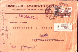 1956-X REPUBBLICA Lire 80 Isolato Su Raccomandata Bologna (20.6) - 1946-60: Marcophilia