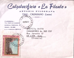 1965-CANALETTO Lire 50 (1095) Isolato Su Busta Casarano (7.10) Per La Francia (t - 1961-70: Marcofilie