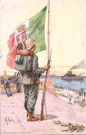 1912-A. ROSSI Soldato In Divisa Coloniale E Bandiera, Al Verso Calendario Anno19 - Other & Unclassified