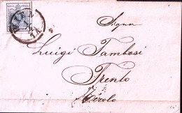 1857-AUSTRIA K.9 (5/I) Su Soprascritta Vienna 1.4.(57) Per Trento - Sonstige & Ohne Zuordnung