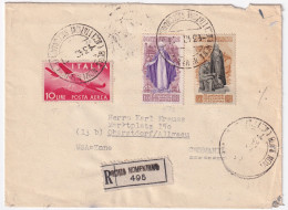 1948-valori Gemelli S. CATERINA L.10 E 30 + Posta Aerea Lire 10 + (al Verso) Pos - 1946-60: Marcophilia