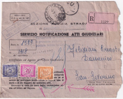 1952-Segnatasse Lire 5, 20 E 100 Su Raccomandata Tassa Carico Destinatario Macer - 1946-60: Marcophilia