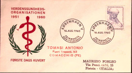 1960-Danimarca 10 Riunione Europea OMS (393) Fdc Viaggiata Per Italia - Altri & Non Classificati