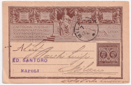 1895-NAPOLI/A1/GALLERIA UMBERTO I Esagonale (8.12) Su Cartolina Postale Liberazi - Stamped Stationery