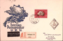 1950-Ungheria 150 Anniversario U.P.U. Su Fdc Raccomandata Per Italia - FDC