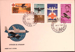 1968-Romania Aviazione Soccorso Sanitario I Quattro Valori (serie Completa) Fdc - FDC