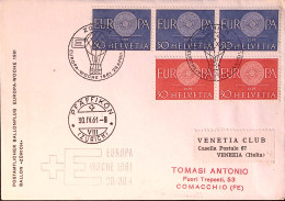 1961-Svizzera Viaggio Per Pallone Settimana Europea1961 Annullo Speciale Su Bust - 1961-70: Marcofilie