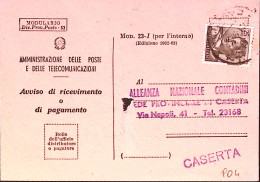 1964-Michelangiolesca Lire 25 Isolato Su Avviso Ricevimento - 1961-70: Marcofilie