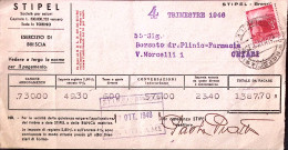 1946-Democratica Lire 3 Isolato Su Fattura Commerciale Brescia (1.10) - 1946-60: Marcophilia
