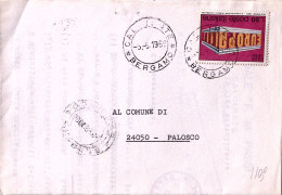 1969-EUROPA'69 Lire 50 Isolato Su Piego Calcinate (5.6) - 1961-70: Marcofilie