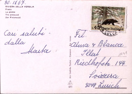 1967-PARCHI Lire 40 Isolato Su Cartolina (Riviera Della Versiglia) Per La Svizze - 1961-70: Marcofilie