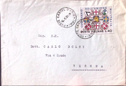 1965-UNIONE PROV. VENETE Isolato Su Busta Castel Ario (14.5) - 1961-70: Marcofilie