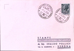 1954-CAGLIARI V Mostra Filatelica Sarda (7.8) Annullo Speciale Su Cartolina - Ausstellungen