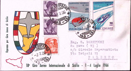 1966-18^ Giro Aereo Sicilia Espresso Boccadifalco (2.7) Per Palermo - Airmail