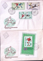 1966-Ungheria Camp. Mondiale Calcio Serie Cpl. (1832/0+FG. 59) Quattro Fdc - FDC