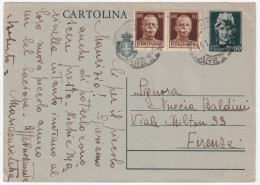 1946-Imperiale Senza Fasci Coppia C.30 (516) Su Cartolina Postale C.60 (123) - 1946-60: Marcophilia
