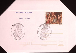 1983-BIGLIETTO POSTALE Lire 300 Natale '83 Fdc - 1981-90: Poststempel
