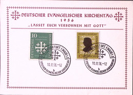 1956-Germania Giornata Chiesa Evangelica/Francoforte (10.8.56)annullo Speciale S - Brieven En Documenten