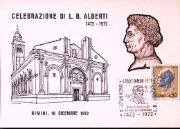 1972-RIMINI Celebrazioni L. B. Alberti (10.12) Annullo Speciale Su Cartolina - 1971-80: Poststempel
