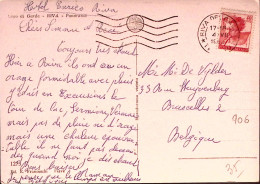 1963-Michelangiolesca Lire 40 Isolato Su Cartolina Illustrata Per Il Belgio - 1961-70: Marcofilie